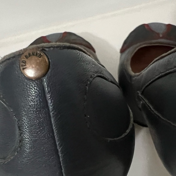 Ted Baker | Blue All Leather with Suede Bow Detail on Toes - Size 7 - Picture 7 of 13